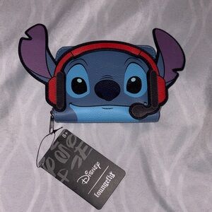 Loungefly Blue Stitch Wallet with Purple Ears and Red Headset